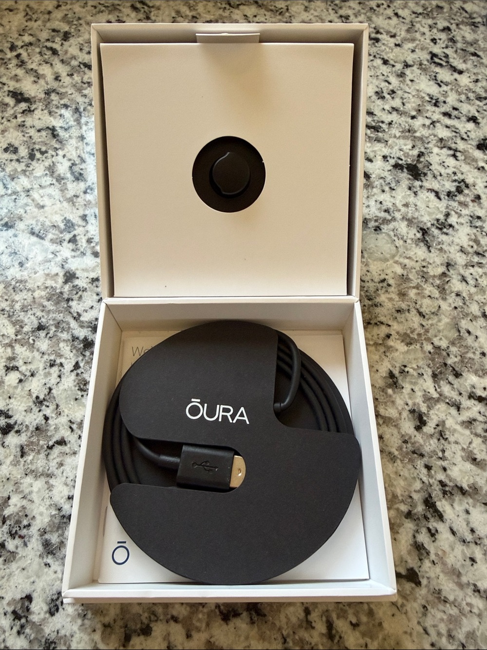 Oura Black Charging Cable with Branded Organizer